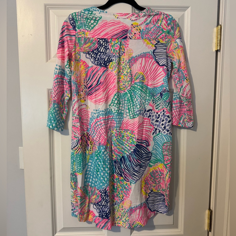 Lilly Pulitzer Roar Of The Seas Ali V Neck 3/4 Sleeve Dress Size